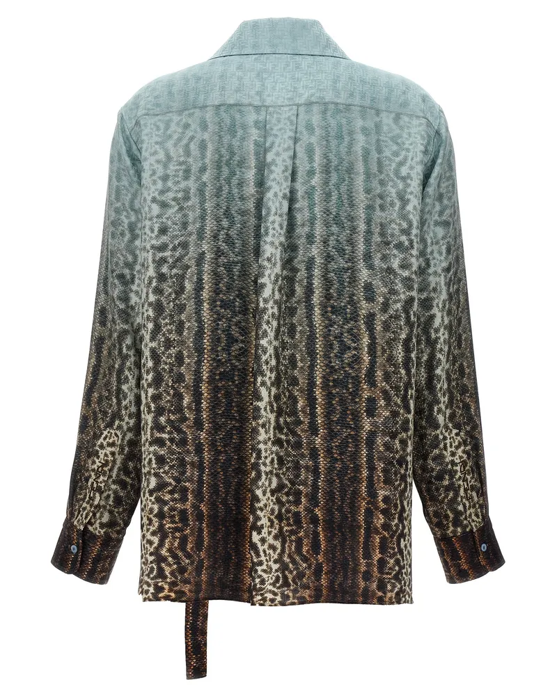 Fendi Animal-Print Silk Blouse — Multicolor Multicolor