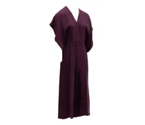 Draped Silk Jumpsuit — Purple