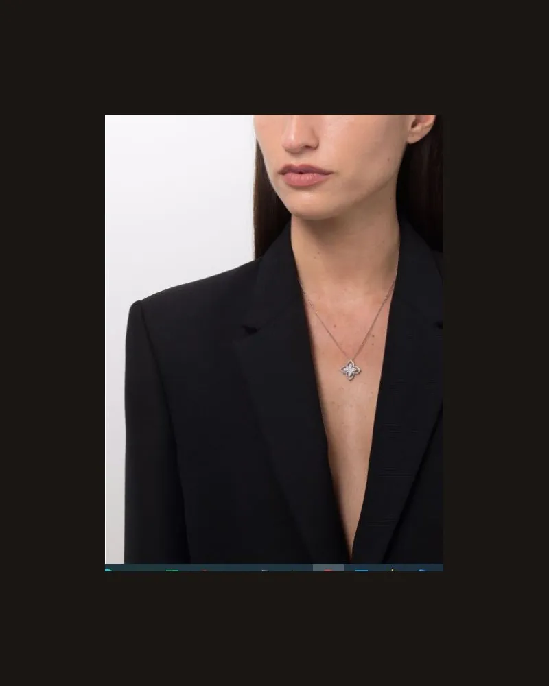 Roberto Coin 18kt White Gold Princess Flower Dubai Diamond Necklace Continuty White