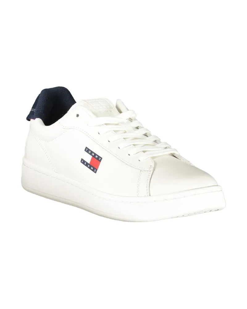 Tommy Hilfiger Logo-Detail Leather Sneakers — White White