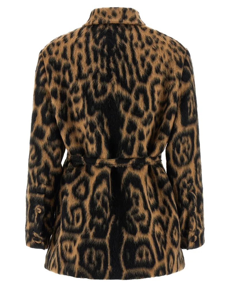 Fendi Women's Beige Virgin Wool Coat Clothing Beige