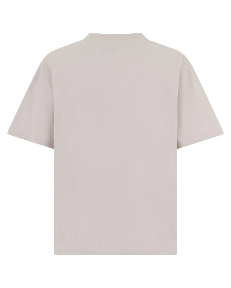 REPRESENT Men's T-Shirt With Embroidered Logo — Ecru Cotton T-Shirts And Polos Beige