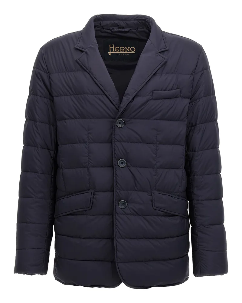 Herno Quilted Nylon Down Jacket — Blue Blue
