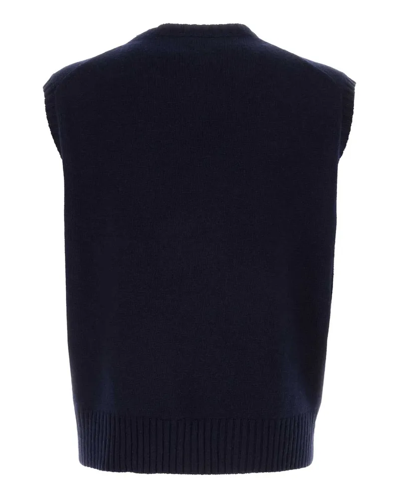 Ralph Lauren Men's Navy Blue Wool Blend Vest Hunternavy Exterior: Cotton Maglieria Navy