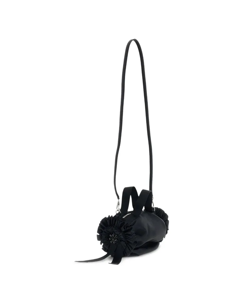 Simone Rocha Ruffled Polyester Clutch — Black Black