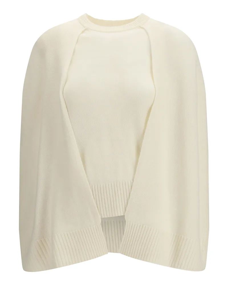 Totême Women's Cashmere Poncho Sweater Ecru (capra Hircus Beige