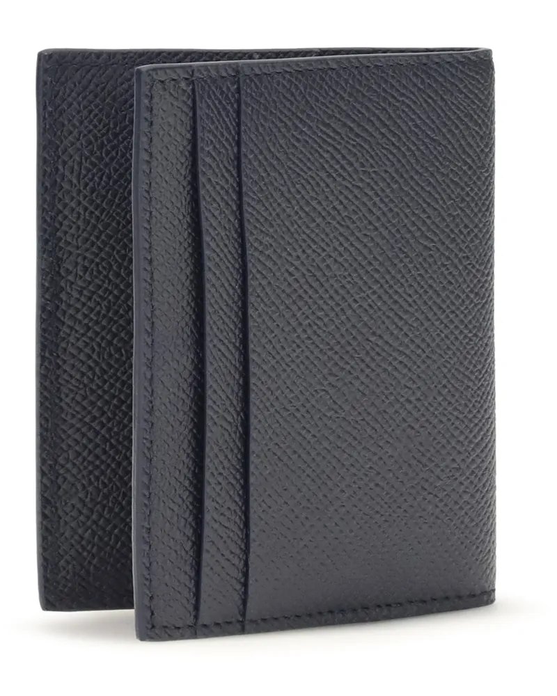 Ferragamo Men's Card Holder Gancini New Navy Calf Leather Umbrellas Accessory Navy