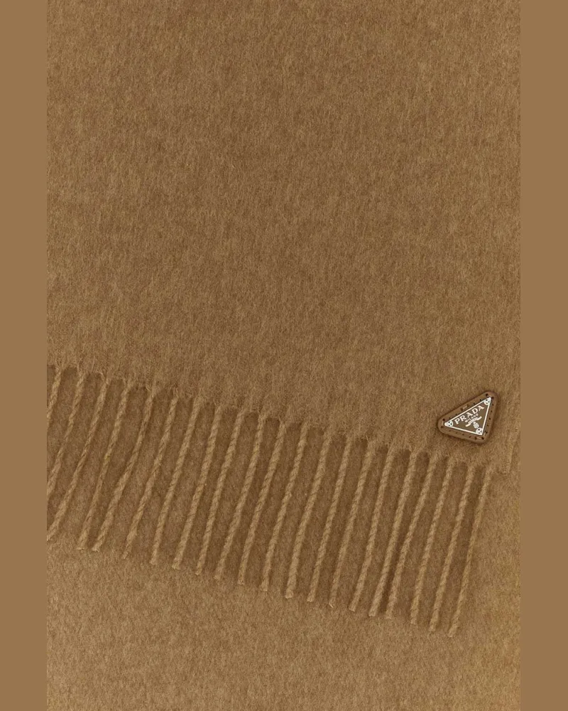 Prada Silk Blend Scarf — Beige Beige