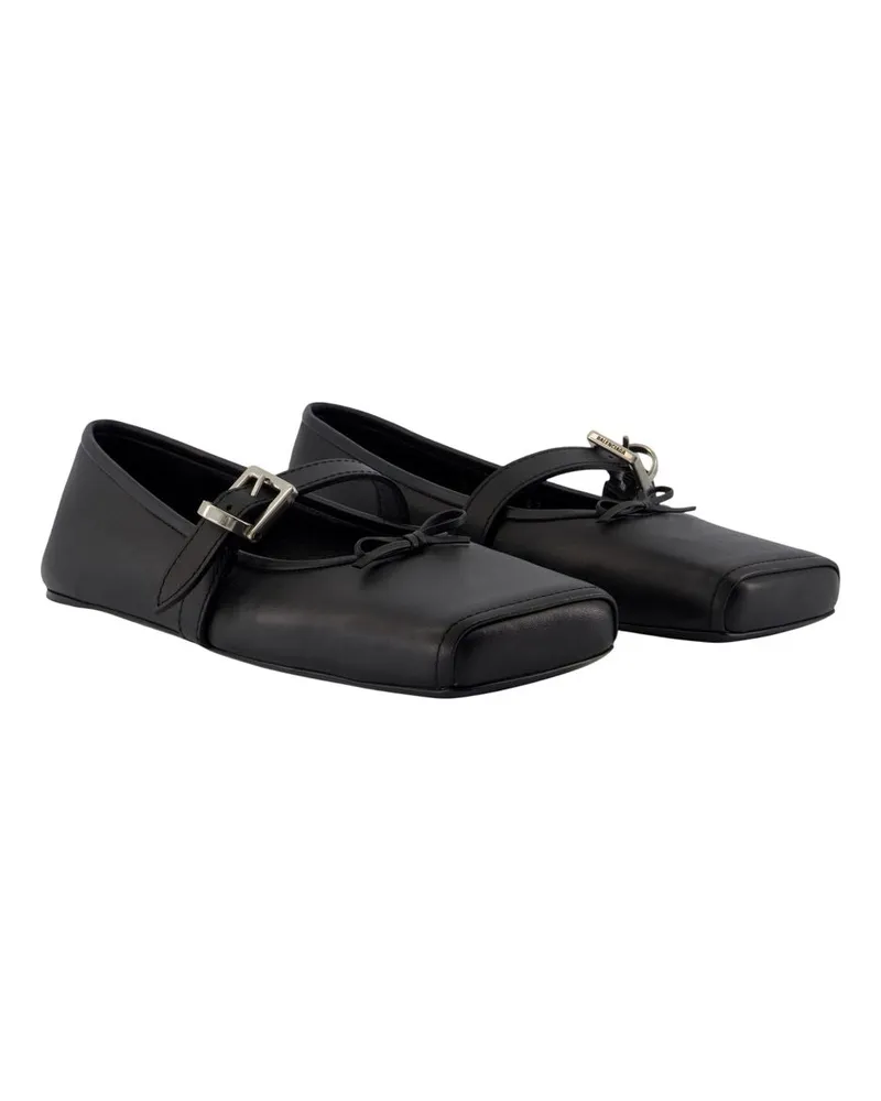 Balenciaga Women's Bel Air Ballerinas -  Leather Black Calfskin Shoes Flat-Shoes Black