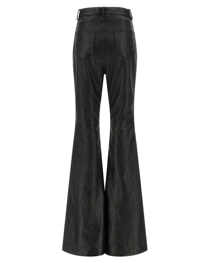 Rick Owens Women's Black Lamb Leather Pants Black