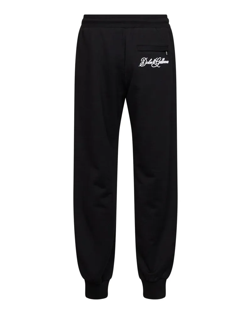 Dolce & Gabbana Men's Sweatpants Cotton Fleece Black Trousers Black