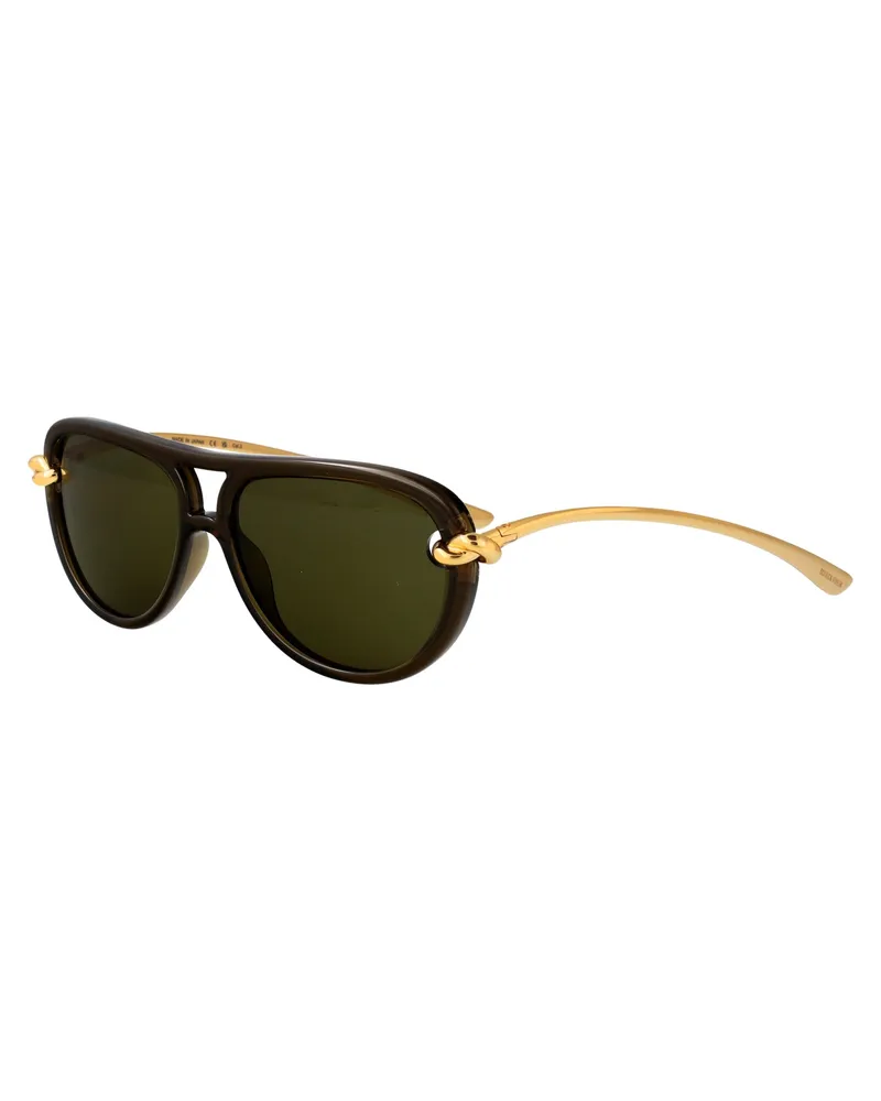 Bottega Veneta Women's Sunglasses Bv1418s Green-Gold Green-Gold-Green Metal Green/gold/green Brown