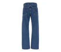 Men's Cargo-Pocket Denim Jeans Blue Cotton