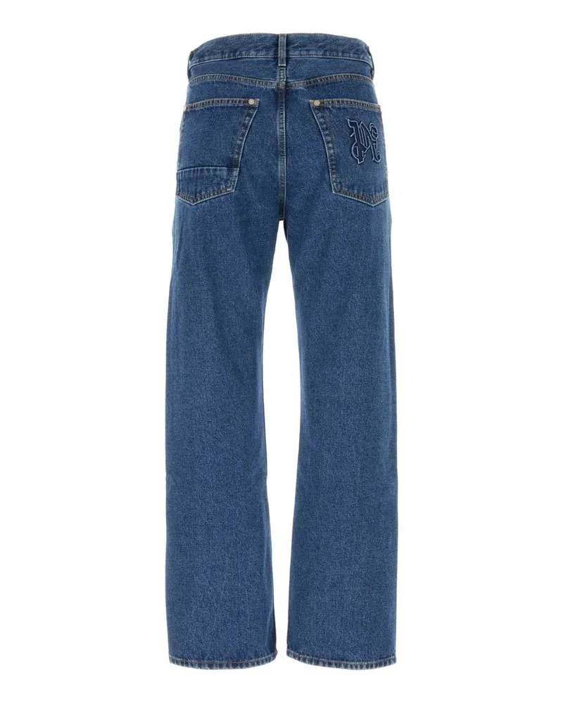 Palm Angels Men's Denim Jeans Lightbluebla Exterior: Cotton Blue