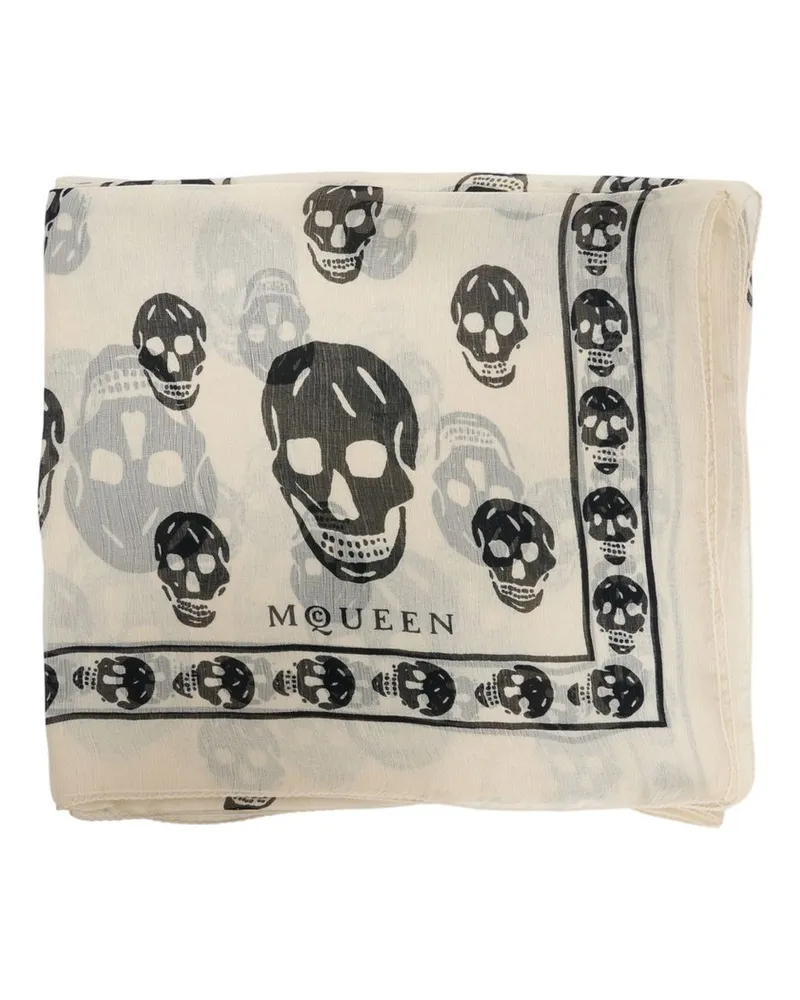 Alexander McQueen Women's Ca Skull Scarf -  Silk White Accessories White