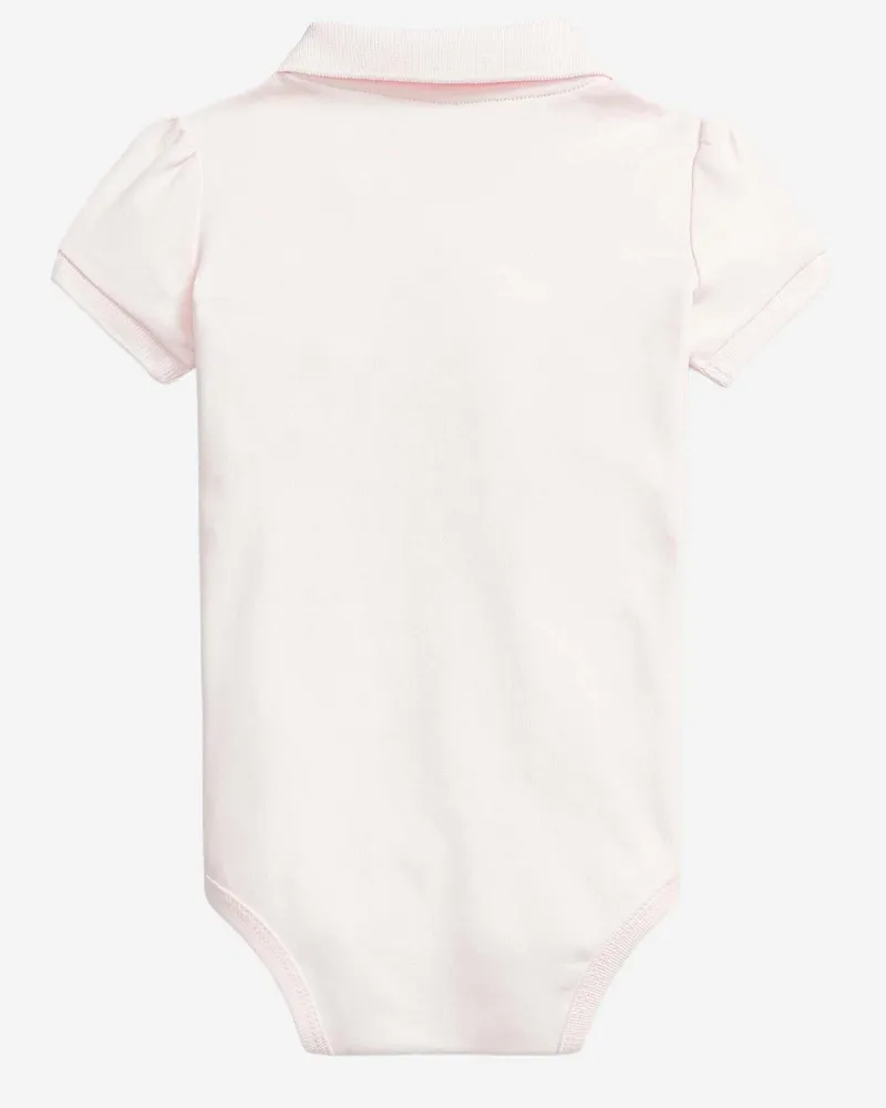 Ralph Lauren Girls' Cotton Bodysuit With Logo Pink Babygrow Sets Pink