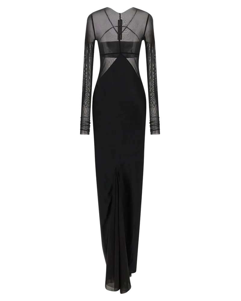 Rick Owens Women's Black Nylon Long Dress Black