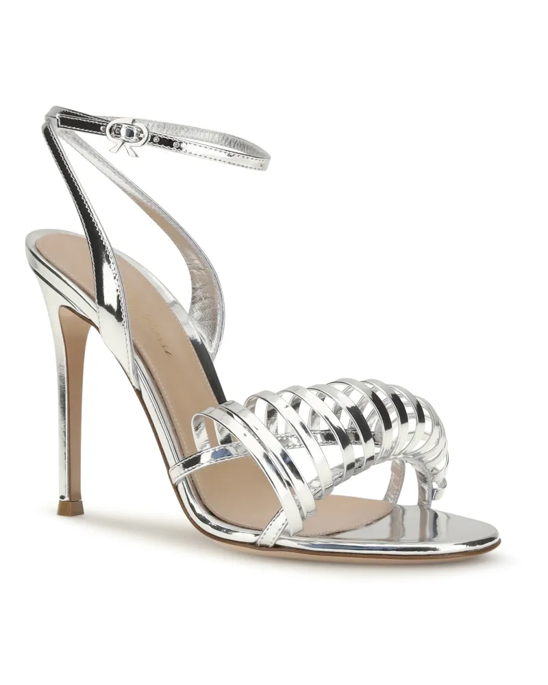 Gianvito Rossi Metarge Heel Sandal — Silver Silver