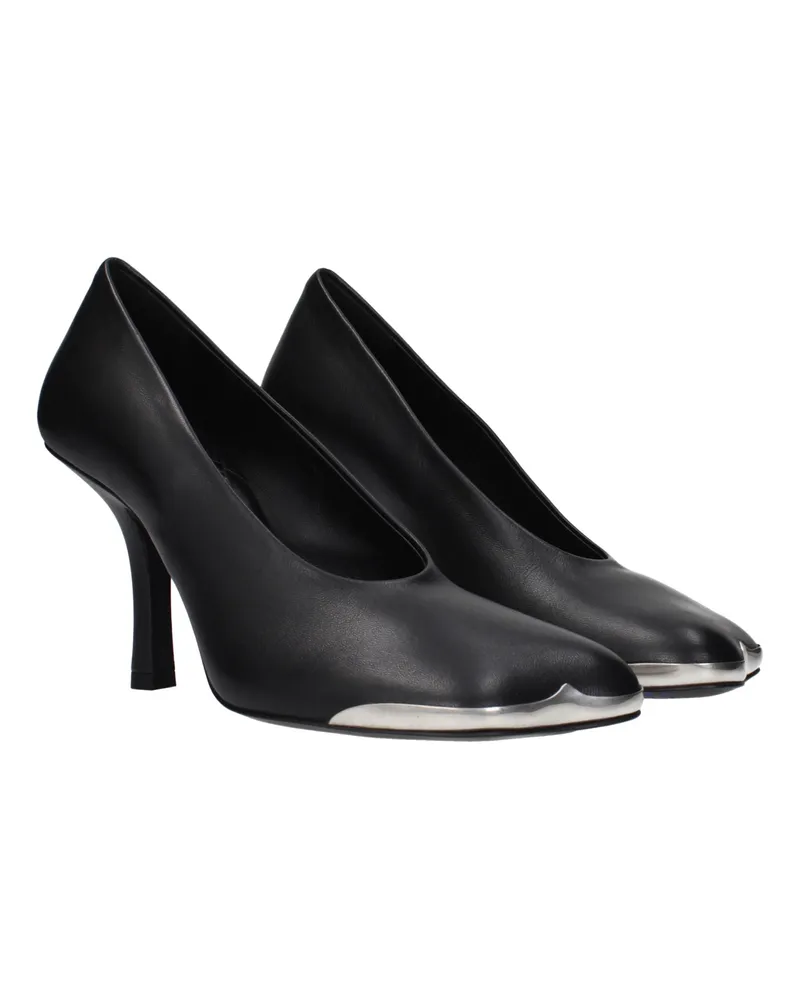 Burberry Women's Black Leather High Heel Pumps Black