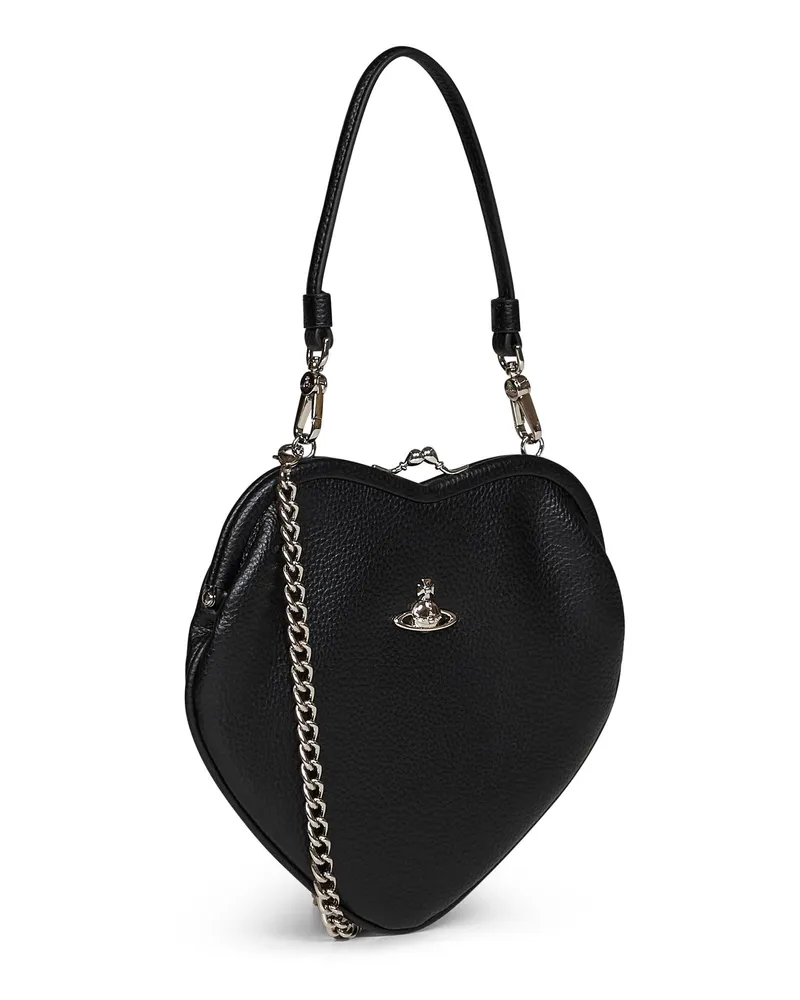 Vivienne Westwood Women's Handbag Belle Heart Frame Black Polyethylene Handbags Hand Bags Black