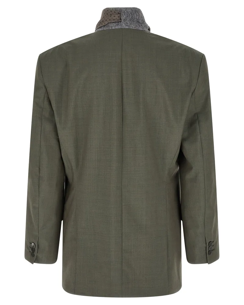 Magliano Men's Bicolor Virgin Wool Blazer Clothing Green