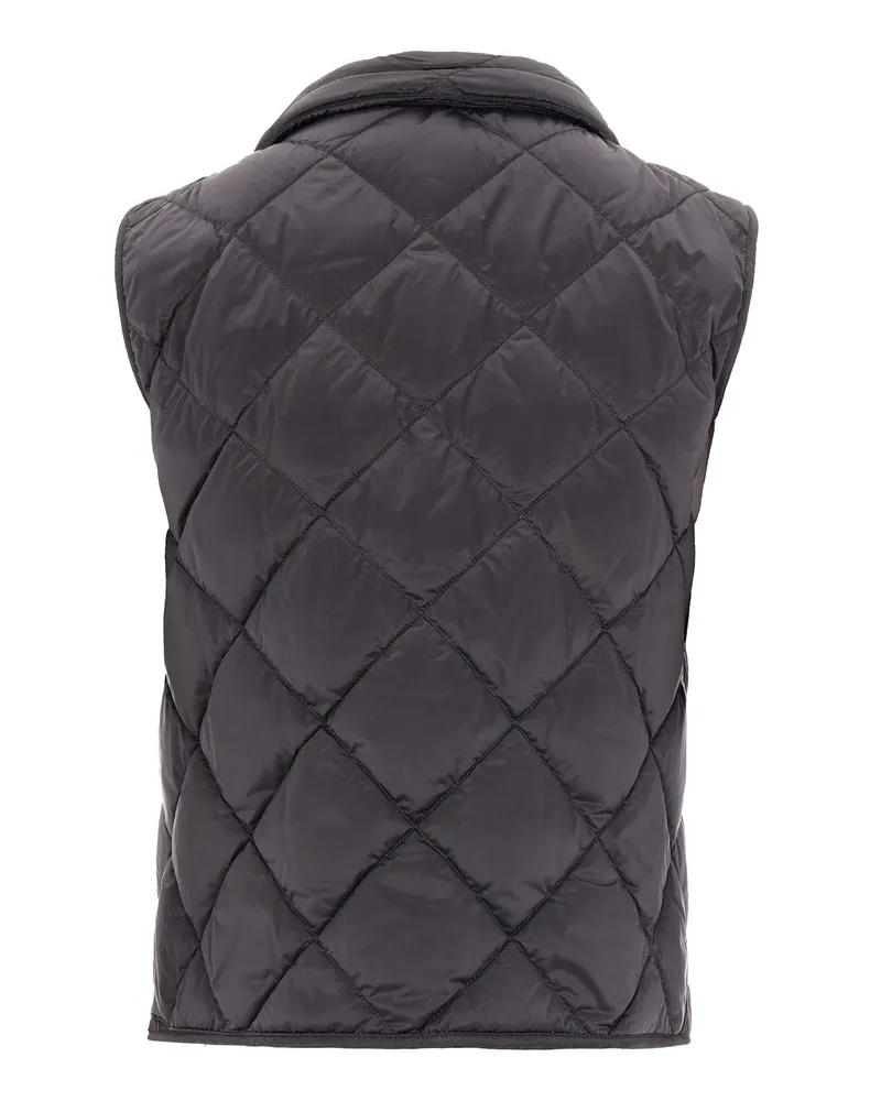 Max Mara Women's Quilted Gilet Dark Grey Polyamide Waistcoats & Gilets Gray
