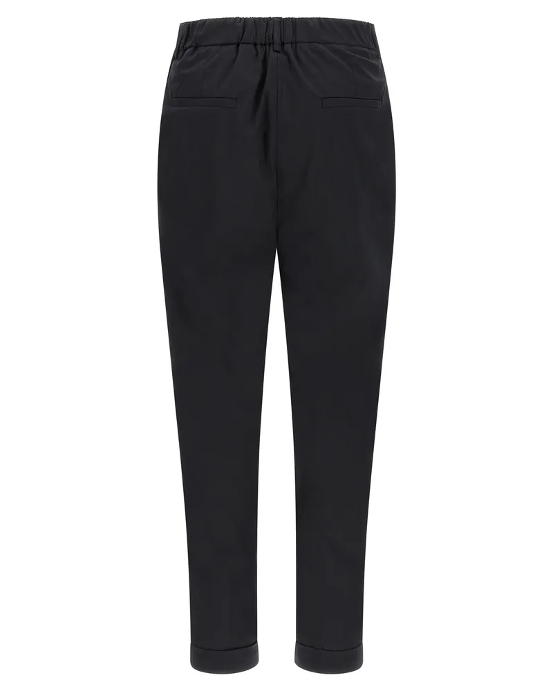 Kiton Women's Black Cotton Casual Pants Black