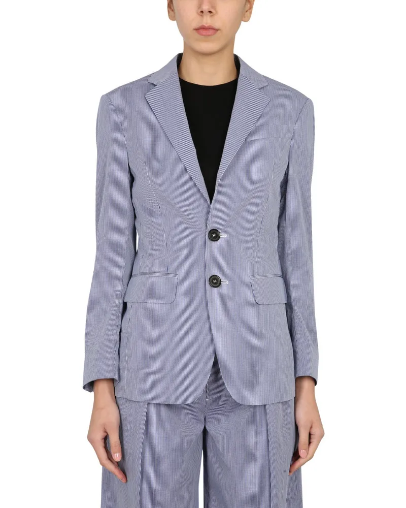 Dsquared2 Oversize Fit Cotton Blazer — Blue Blue