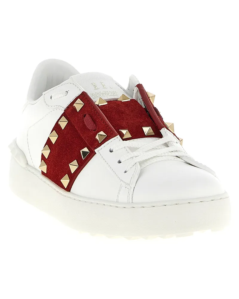 Valentino Garavani Studded Suede Band Sneaker — White White