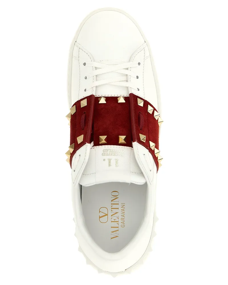 Valentino Garavani Studded Suede Band Sneaker — White White