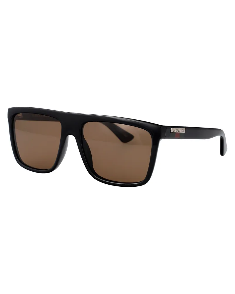 Gucci GG0748S Injected Rectangle Sunglasses — Black Black