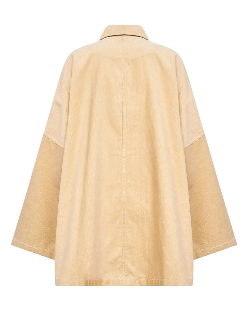 Totême Women Beige Corduroy Shirt Jacket Cotton Bomber Beige