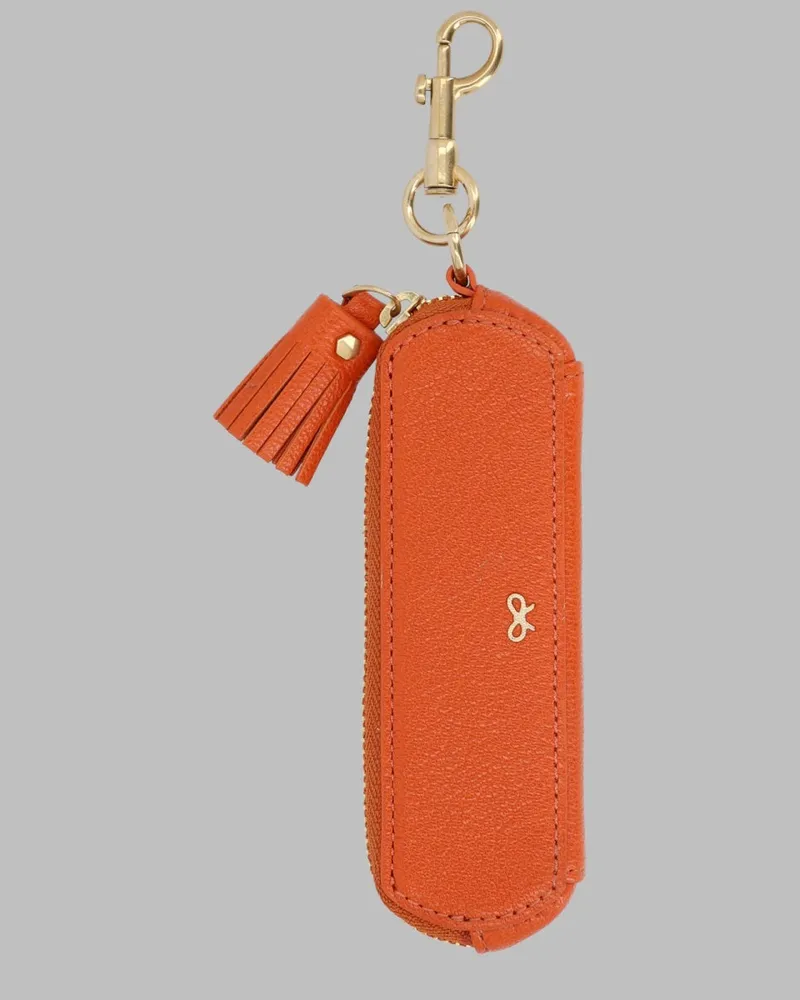 Anya Hindmarch Women's Bag Charm Dark Clementine Orange Leather Accessories Orange