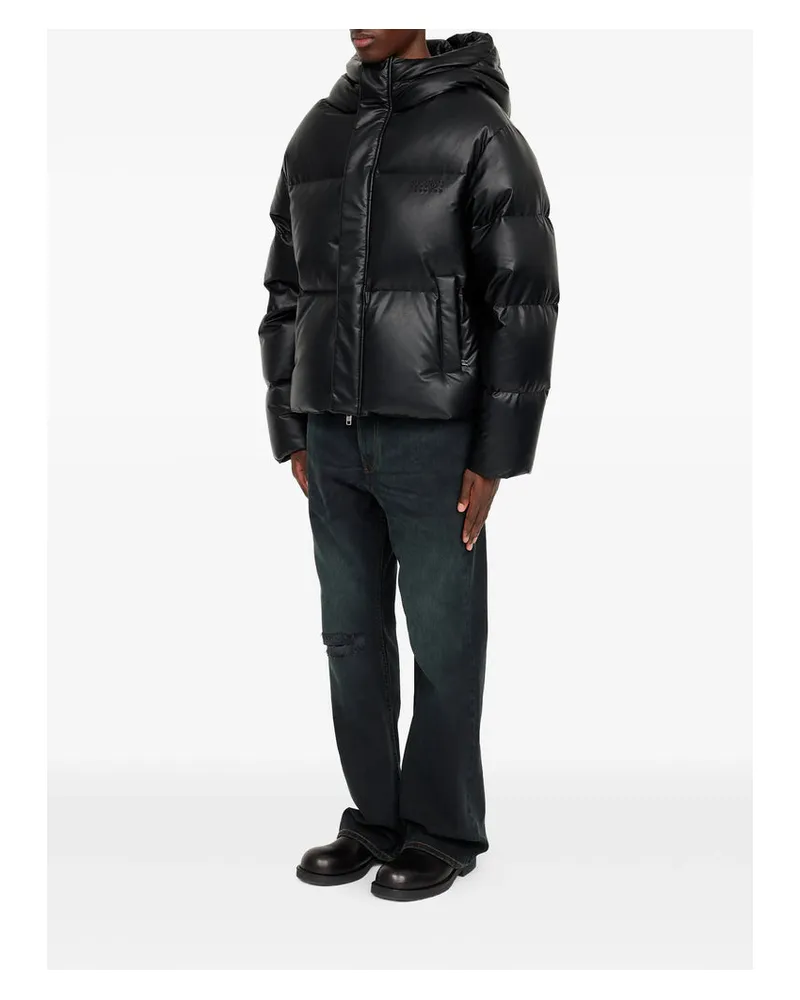 Maison Margiela Quilted Leather-Effect Bomber Jacket — Black Black