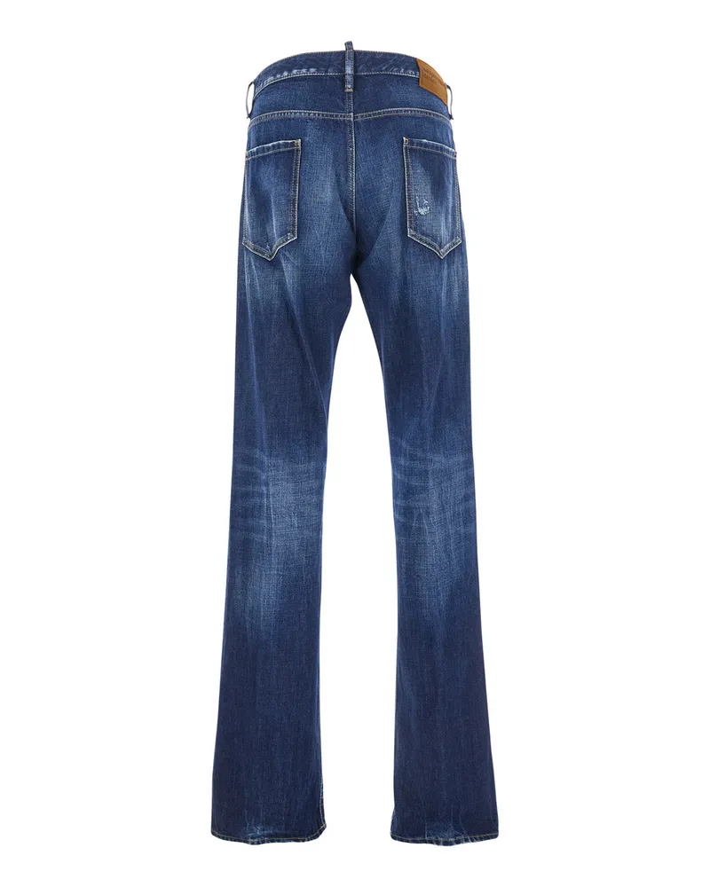 Dsquared2 Men's Blue Jeans With Logo Patch Cotton Blue