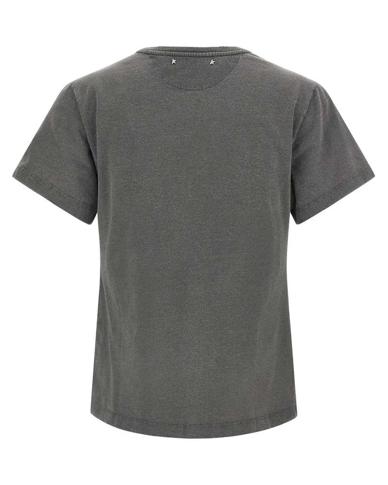 Golden Goose Logo-Embroidered Cotton T-Shirt — Grey Grey