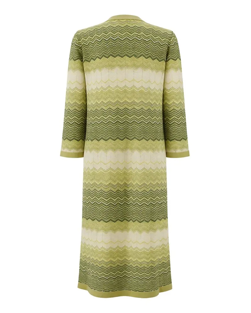 MC2 Saint Barth Women Long Cardigan Tonia Sea Wave Lurex Viscose Jumpers Sweater Green