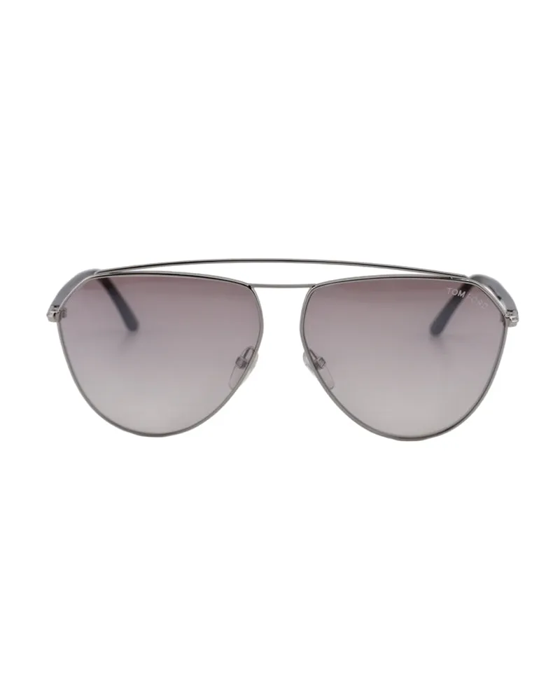 Tom Ford FT068116G Aviator Full Rim Sunglasses — Silver Silver