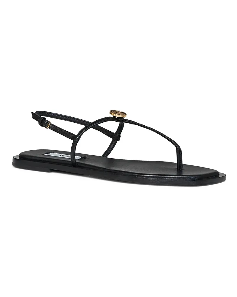 Totême Women's Sandals Nappa Leather T-Strap Black Goat Black