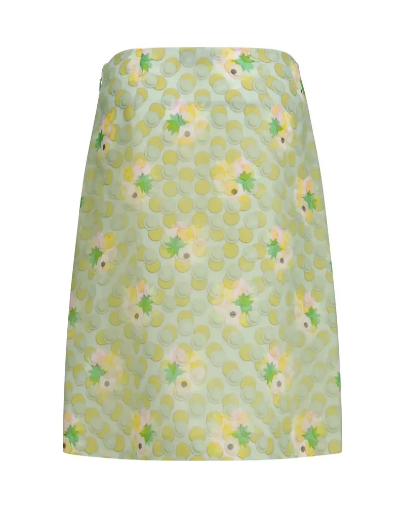 Fendi Women's Multicolor Silk Midi Skirt Green