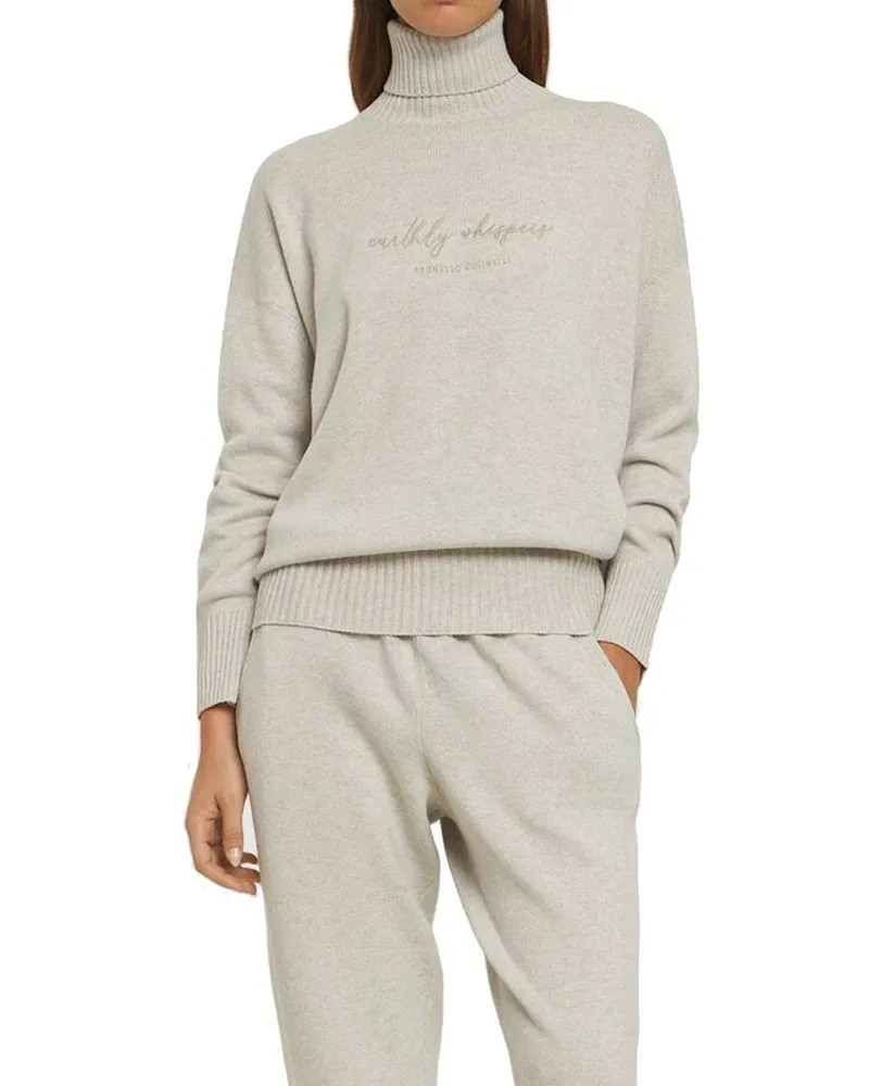 Brunello Cucinelli Women's Beige Cashmere Sweater Clothing Beige