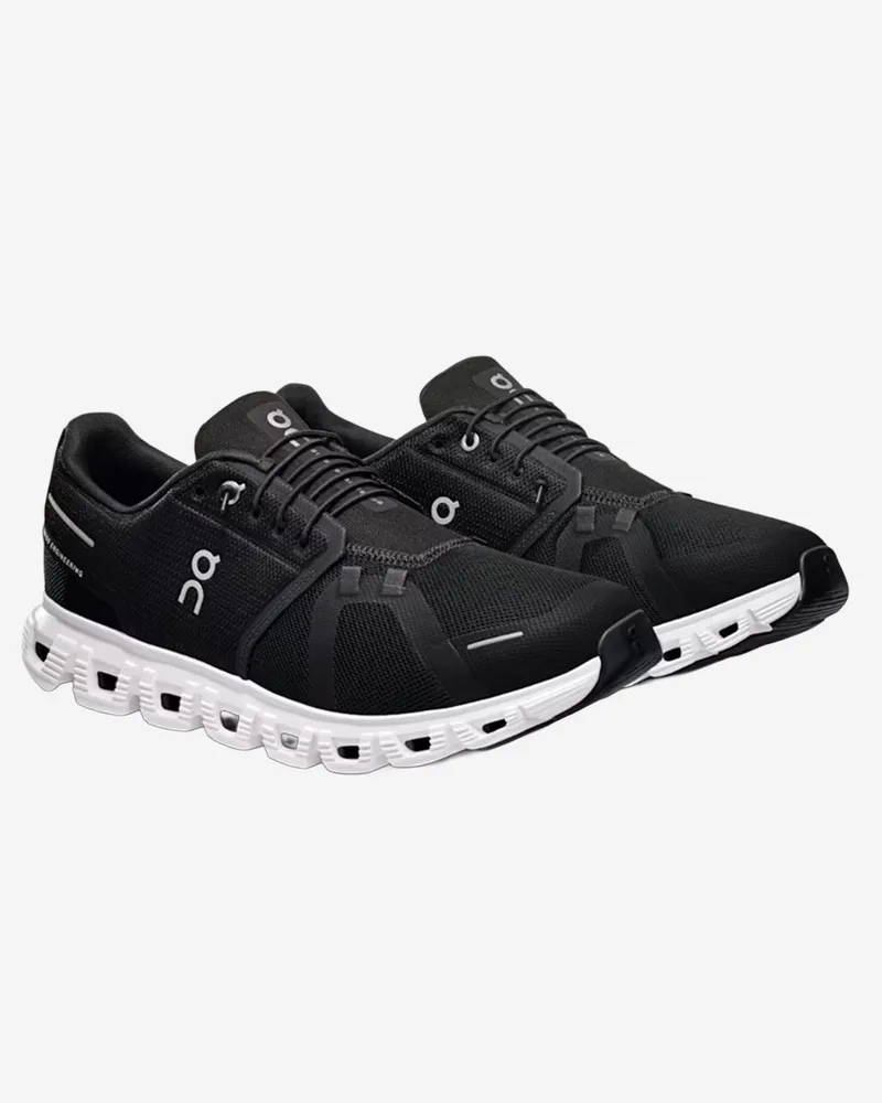 ON Women's Cloud 6 Sneakers Black Recycled Polyester Trainers 