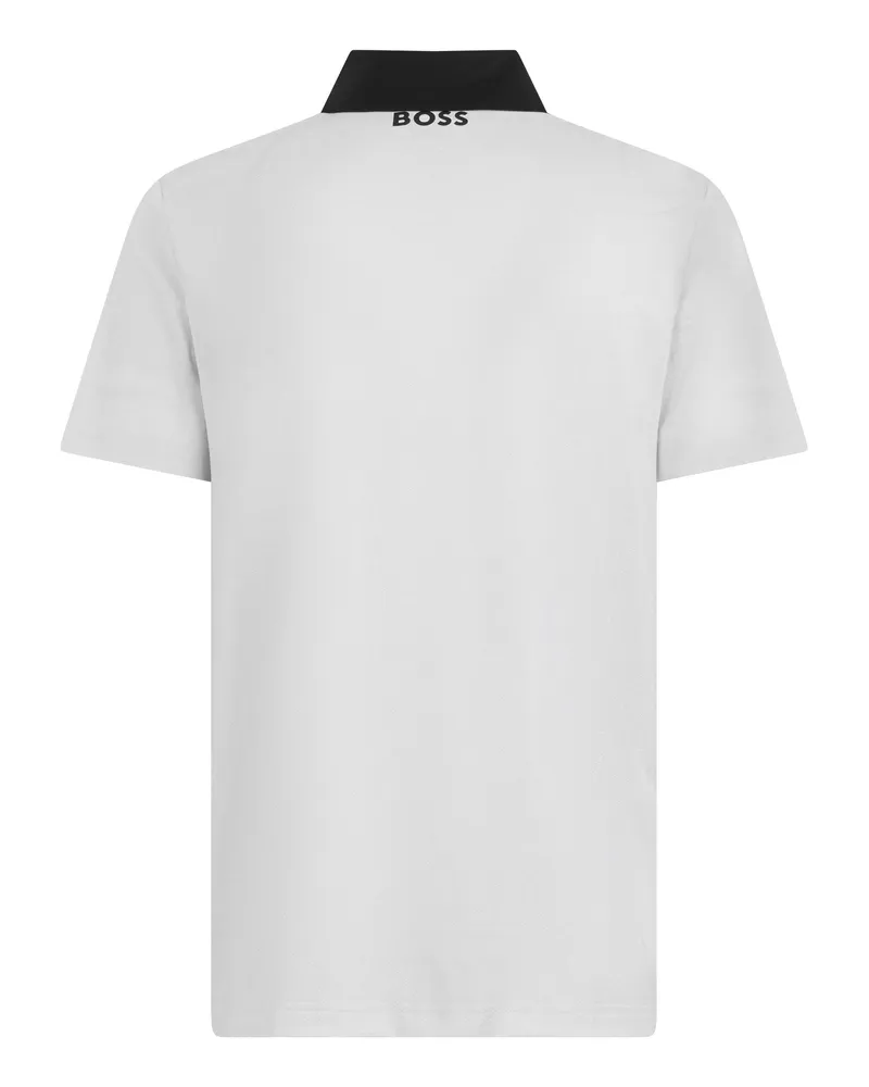 HUGO BOSS Men Short Sleeve Polo Shirt White Polyester T-shirts And Polos White