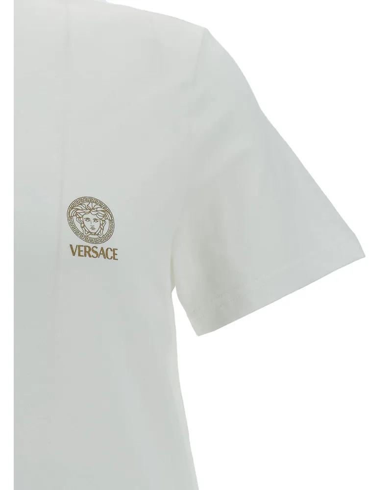 Versace Medusa Print T-Shirt — White White