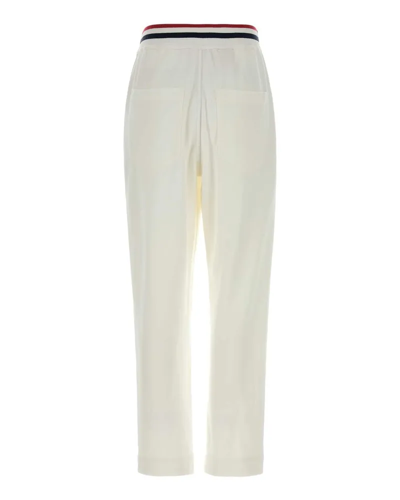 Brunello Cucinelli Striped Waistband Cotton-Blend Joggers — White White