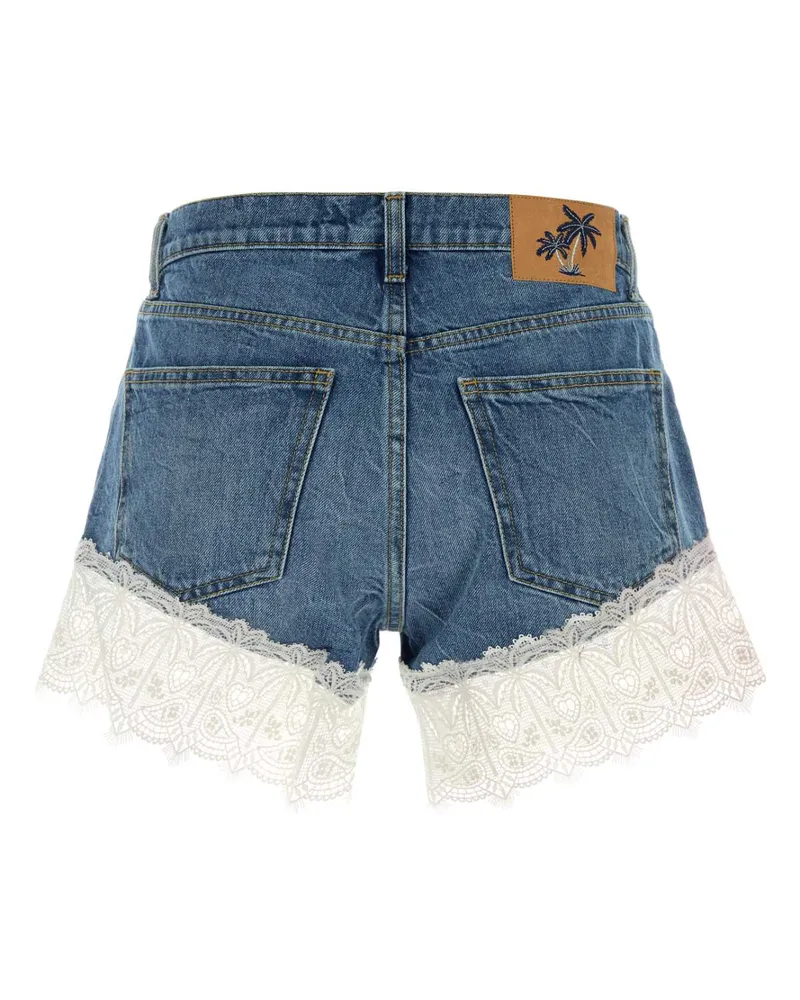 Alanui Romance Denim Shorts — Blue Blue