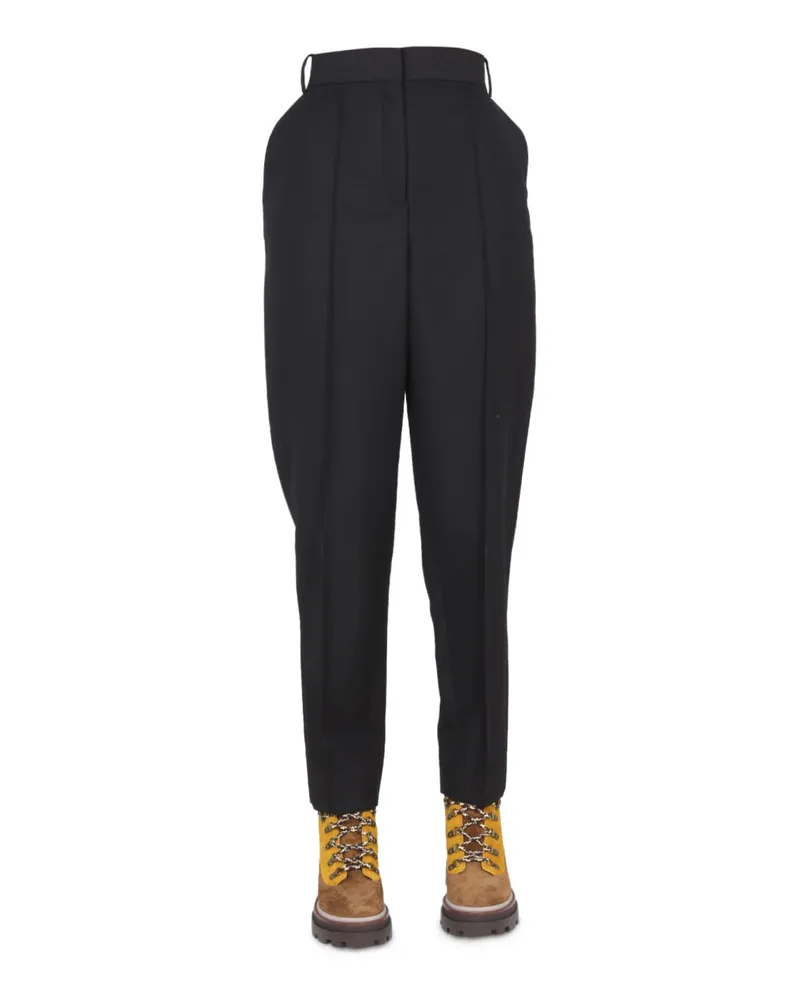 Tory Burch Mohair-Wool Blend Trousers — Black Black