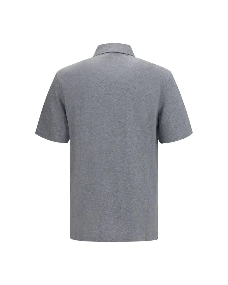 Brunello Cucinelli Cotton Jersey Polo Shirt — Gray Gray