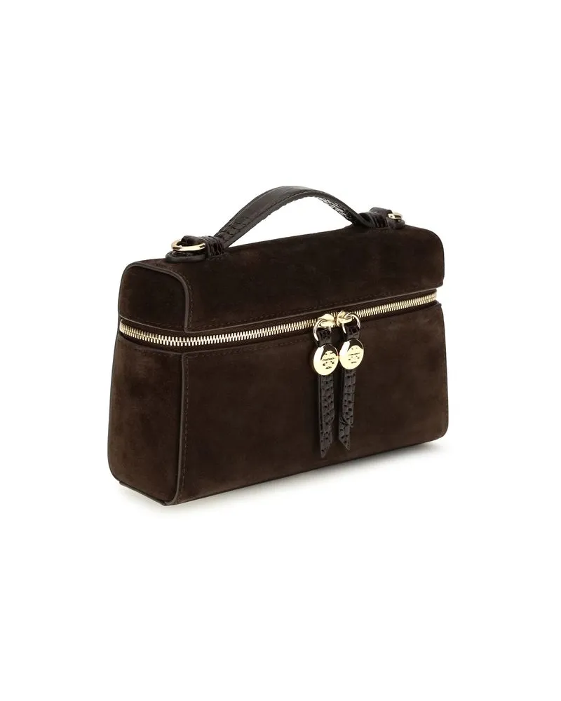 Tory Burch Women's Brown Suede Leather Shoulder Bag Brown