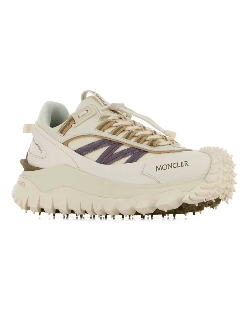 Moncler Women's White Fabric Trailgrip Sneakers 035 White